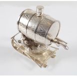 SILVER PLATED WINE BARREL