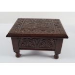 19TH-CENTURY CARVED OAK BIBLE BOX