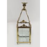 EDWARDIAN BRASS HALL LANTERN