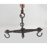 LARGE 18TH-CENTURY FORGED IRON BALANCE SCALES