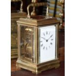 19TH-CENTURY BRASS CARRIAGE CLOCK