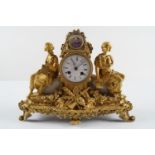 19TH-CENTURY FRAMED ORMOLU MANTLE CLOCK