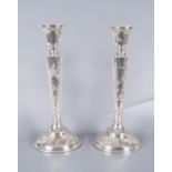 PAIR OF IRISH SILVER CANDLESTICKS