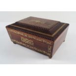 REGENCY ROSEWOOD AND BRASS INLAID BOX