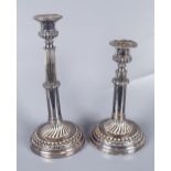 GEORGE III STYLE SHEFFIELD PLATED CANDLESTICKS