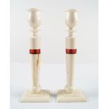 PAIR OF IVORY CANDLESTICKS