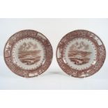 SET OF 4 IRISH TOPOGRAPHICAL TRANSFERWARE PLATES