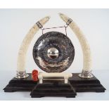 19TH-CENTURY ANGLO-INDIAN IVORY MOUNTED GONG