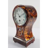 19TH-CENTURY SILVER & TORTOISESHELL CASED CLOCK