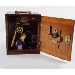 19TH-CENTURY MAHOGANY BRASS CASED MICROSCOPE