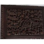 CHINESE QING CARVED HARDWOOD JEWELLERY BOX