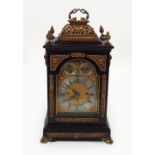 19TH-CENTURY ORMOLU MOUNTED EBONY BRACKET CLOCK