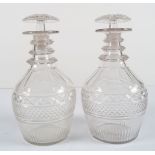 TWO IRISH 18TH-CENTURY GLASS DECANTERS