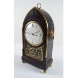 REGENCY EBONY & BRASS MOUNTED BRACKET CLOCK