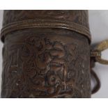 19TH-CENTURY TIBETAN BRONZED PRAYER WHEEL