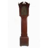 18TH-CENTURY OAK AND CROSSBANDED LONG CASE CLOCK