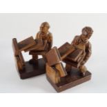 PAIR 19TH-CENTURY FIGURE CARVED BOOKENDS