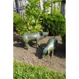 PAIR OF BRONZE GARDEN SCULPTURES