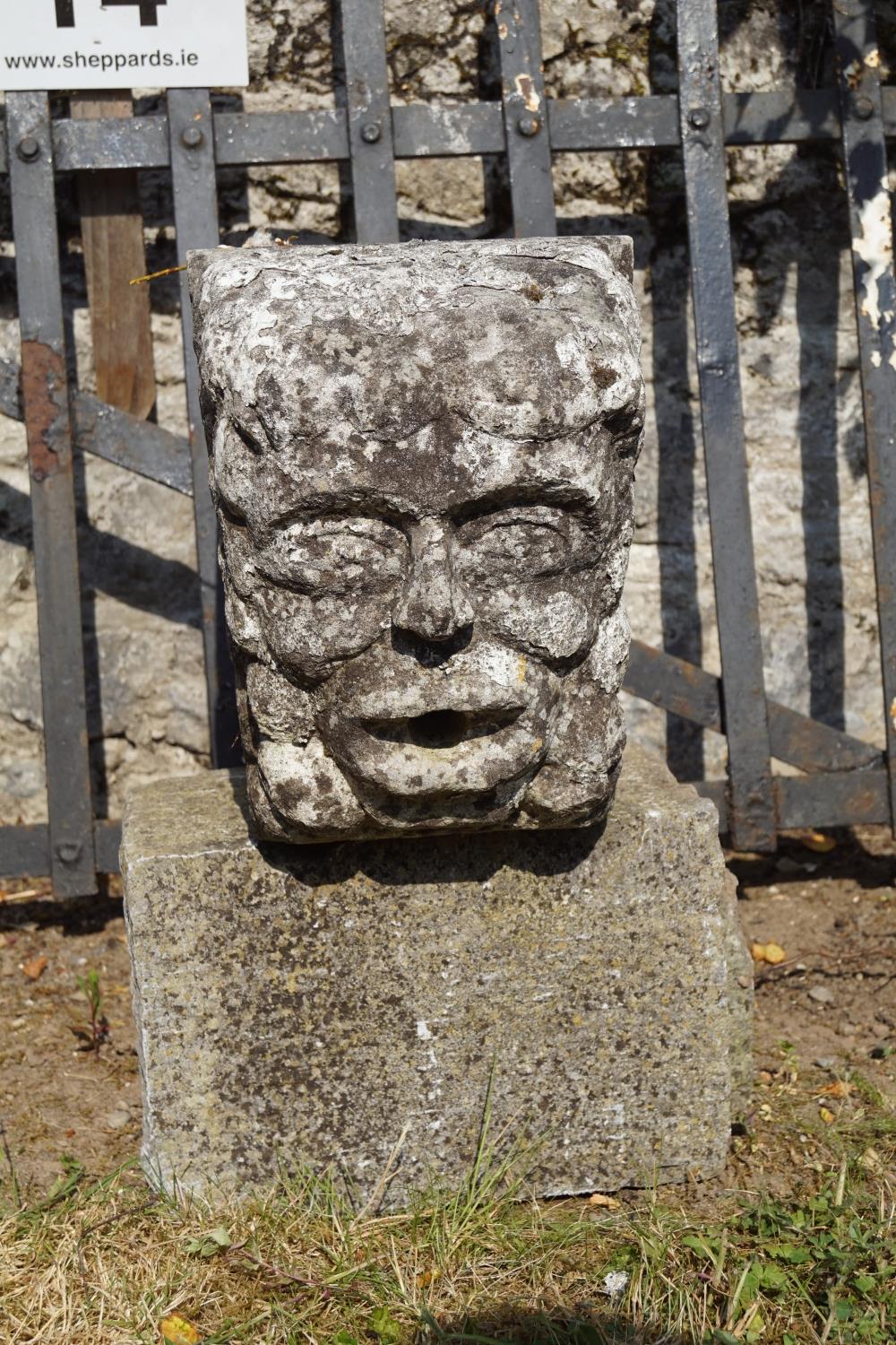 17TH-CENTURY CARVED STONE MASK