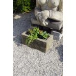 PAIR OF GRANITE STONE TROUGHS