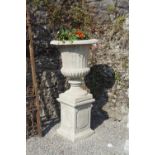 PAIR OF LARGE ITALIANATE STONE ESTATE URNS