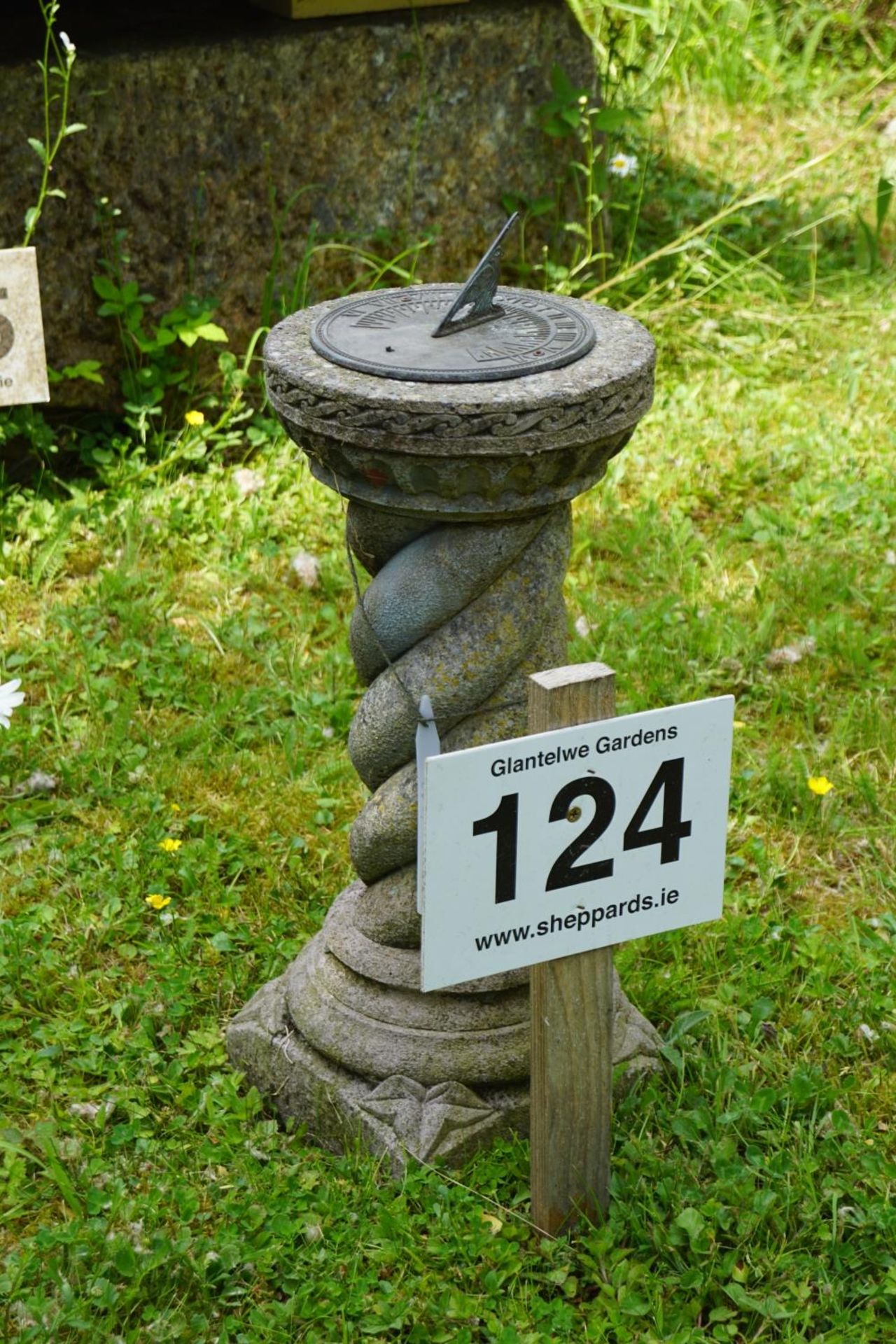 MOULDED STONE STEMMED BRONZE SUNDIAL