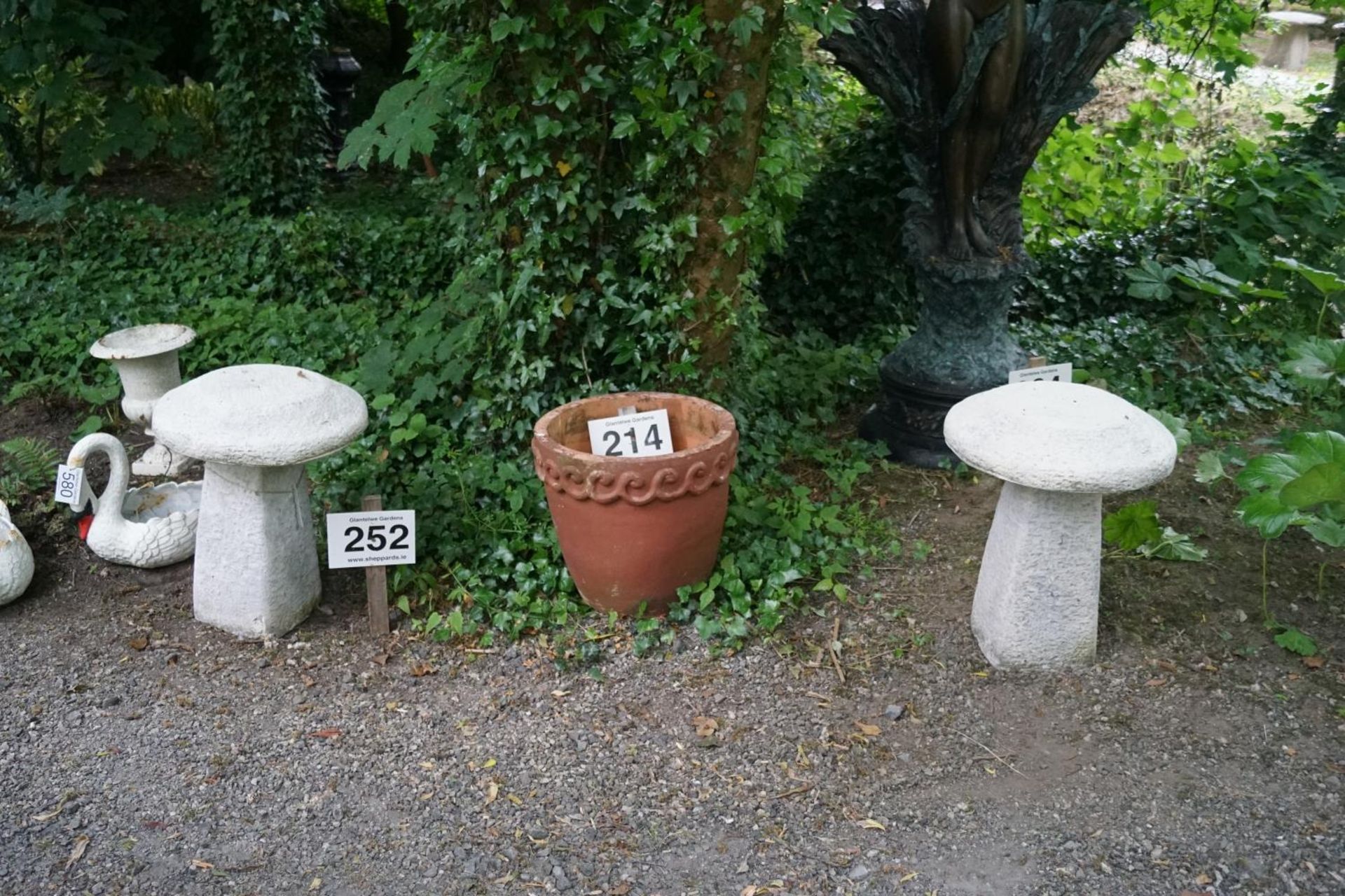 PAIR OF MOULDED STADDLE STONES