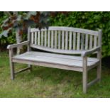 WEATHERED TEAK GARDEN BENCH