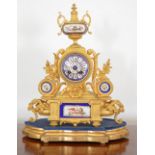 19TH-CENTURY FRENCH GILT MANTEL CLOCK