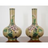 PAIR OF CHINESE CLOISONNE ENAMELLED VASES