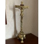 19TH-CENTURY BRASS CRUCIFIX