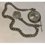 STERLING SILVER HEAVY WATCH CHAIN