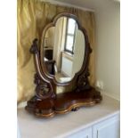 VICTORIAN MAHOGANY CRUTCH MIRROR