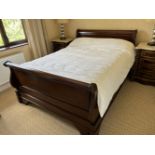 QUEEN SIZED HARDWOOD SLEIGH BED