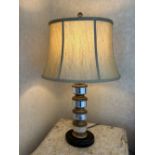 PAIR MIRROR PANELLED TABLE LAMPS