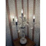 LARGE DESIGNER FIVE LIGHT CRYSTAL CANDELABRA