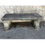 MOULDED STONE GARDEN BENCH