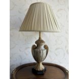 PAIR OF LARGE PARCEL-GILT TABLE LAMPS