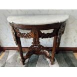PROFUSELY CARVED MAHOGANY HALL TABLE