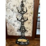 CAST IRON ROCOCO HAT AND COAT STAND