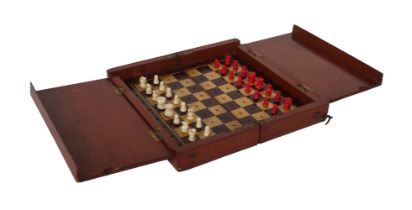 19TH-CENTURY TRAVELLING CHESS SET