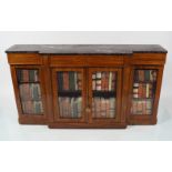 REGENCY ROSEWOOD AND BRASS INLAID BOOKCASE