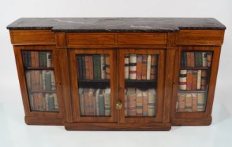 REGENCY ROSEWOOD AND BRASS INLAID BOOKCASE