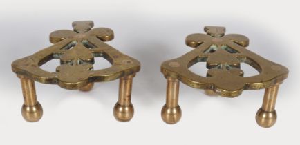 PAIR 18TH-CENTURY BRASS TRIVITS