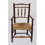 18TH-CENTURY ASH ELBOW CHAIR