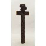 19TH-CENTURY ITALIAN CARVED WOOD RELIQUARY CRUCIFIX