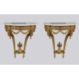 PAIR OF GILTWOOD CONSOLE TABLES
