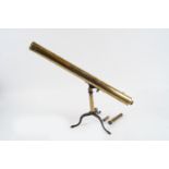 19TH-CENTURY BRASS LIBRARY TELESCOPE