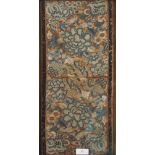 CHINESE QING SILK EMBROIDERED PANEL