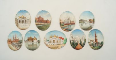 COLLECTION OF NINE OVAL INDIAN MINIATURES